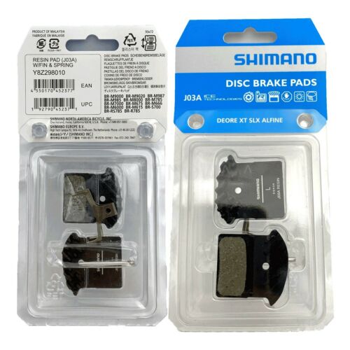 2Pr Shimano J03A Disc Brake Resin Pad w/Fin for M8100 M7100 M9000 M9020 as J02A - Fresh Stock Dated December 2025