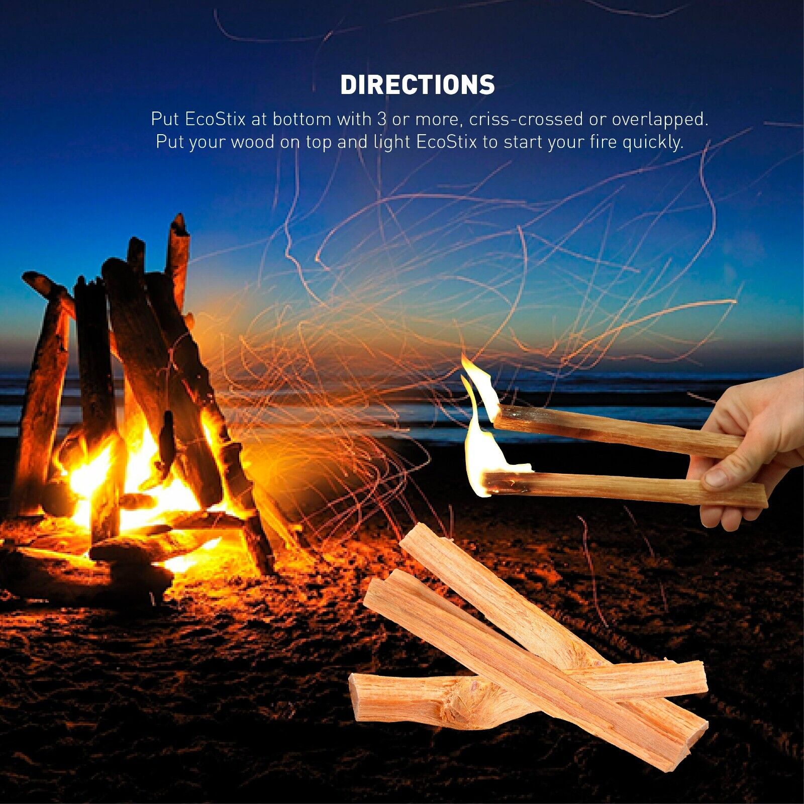 Eco-Stix Fatwood Fire Starter Kindling Firewood Sticks – 100% Natural - 50 Pound - Fresh Stock Dated January 2026