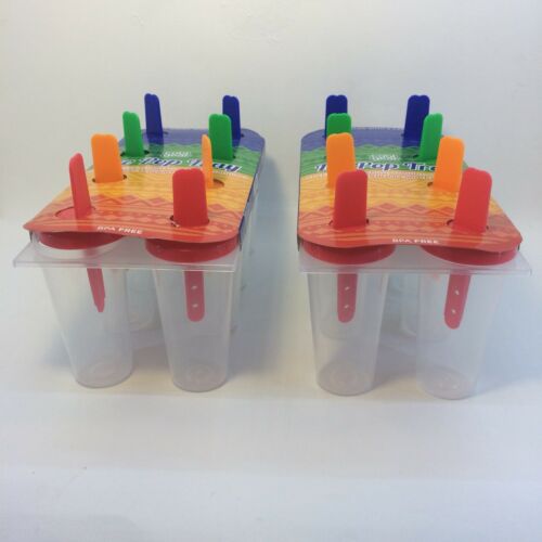 New Ice Pop Tray BPA Free 2 Pack Lot DIY Freeze Juice Fruit Yogurt Pudding Snack - Fresh Stock Dated February 2026