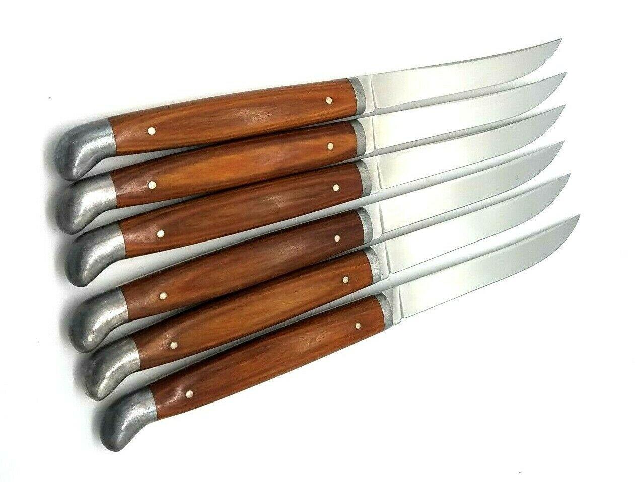 Vintage Rare Set of 6 Queen Steel Rosewood Handle Steak Knives - Fresh Stock Dated January 2026