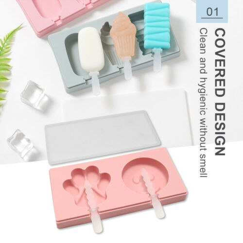 3 Pcs Homemade Popsicle Silicone with Lid, DIY Ice Cream Bar Mold Shape reusable - Fresh Stock Dated February 2026