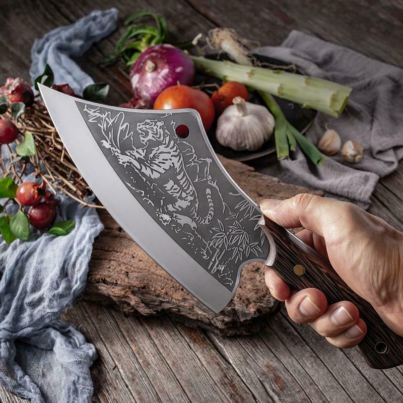 Butcher Knife Tiger Chef Kitchen Boning Meat Cleaver Stainless Steel Knife - Fresh Stock Dated January 2026