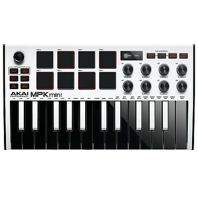 Akai MPK Mini MKII MK3 White 25-Key USB MIDI Keyboard Controller w/Headphones - Fresh Stock Dated December 2025