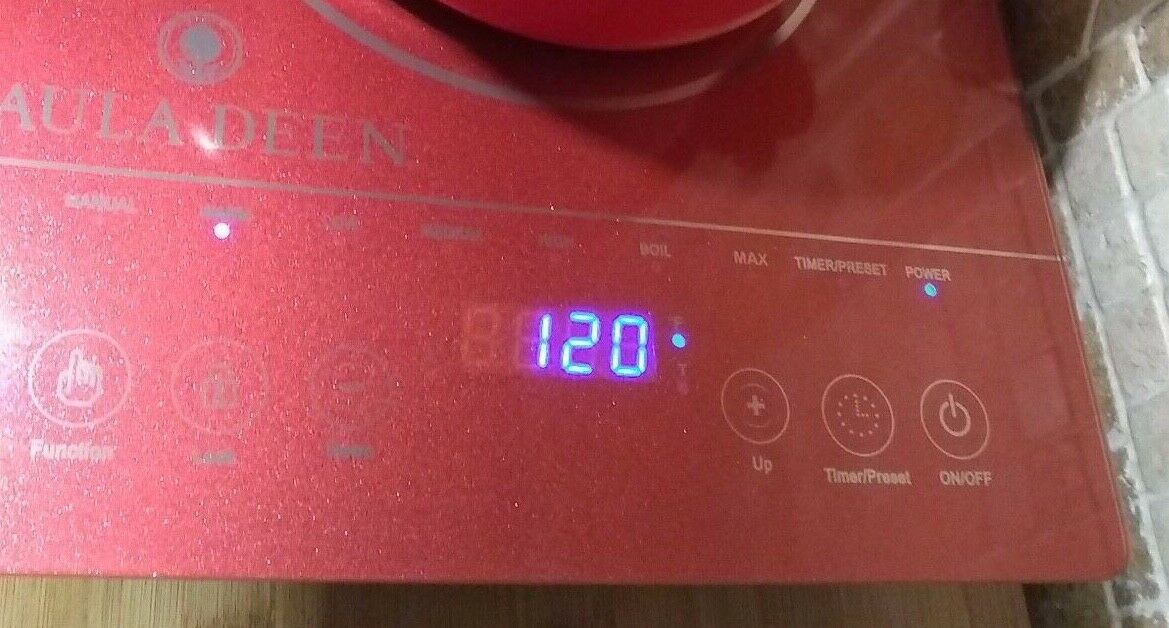 NEW Paula Deen 1500W LED Colored Glass Programmable Induction Cooker Glass Red - Fresh Stock Dated February 2026