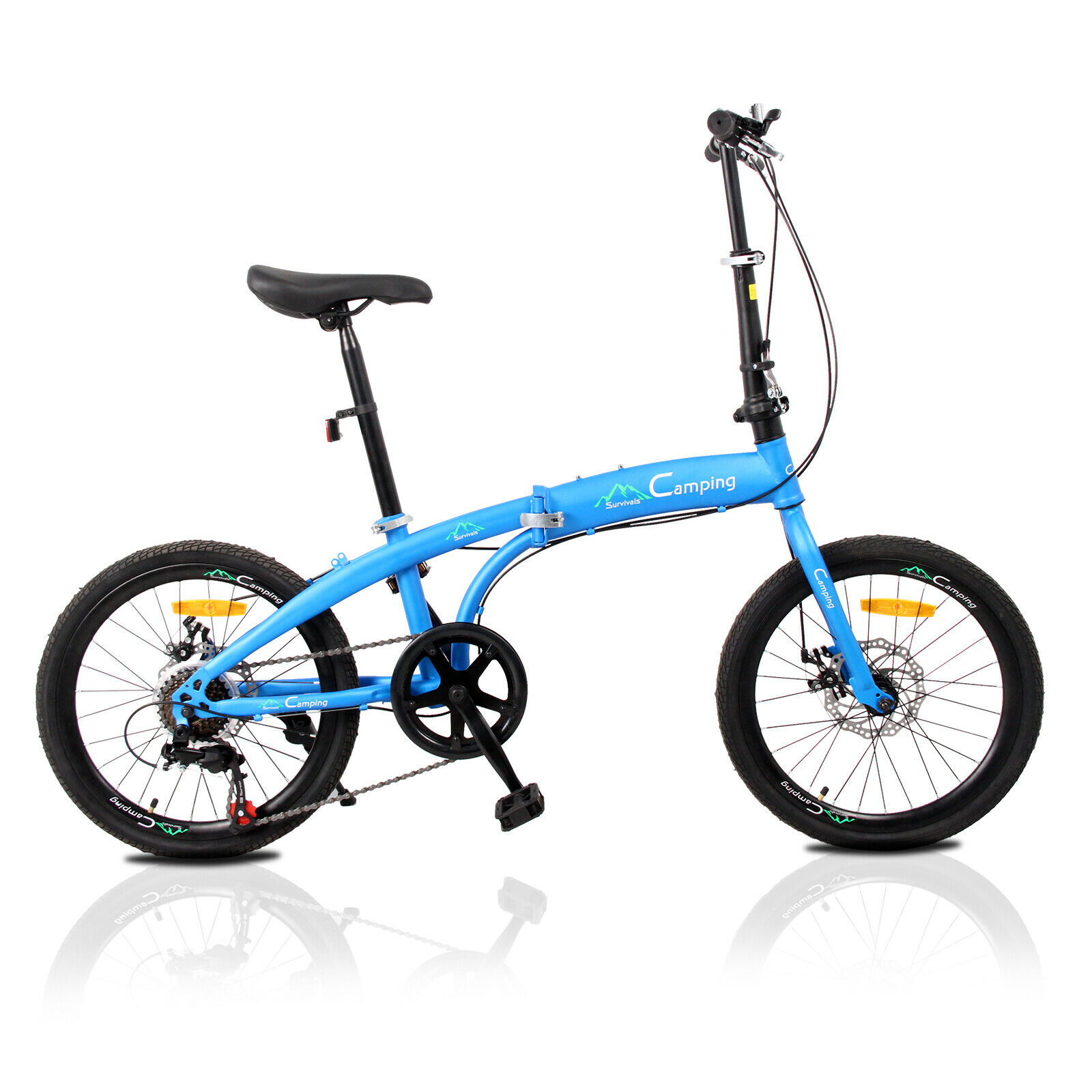 20in Foldable Bicycle Bike High Carbon Steel Bearing Save Space Bicycle Blue - Fresh Stock Dated December 2025