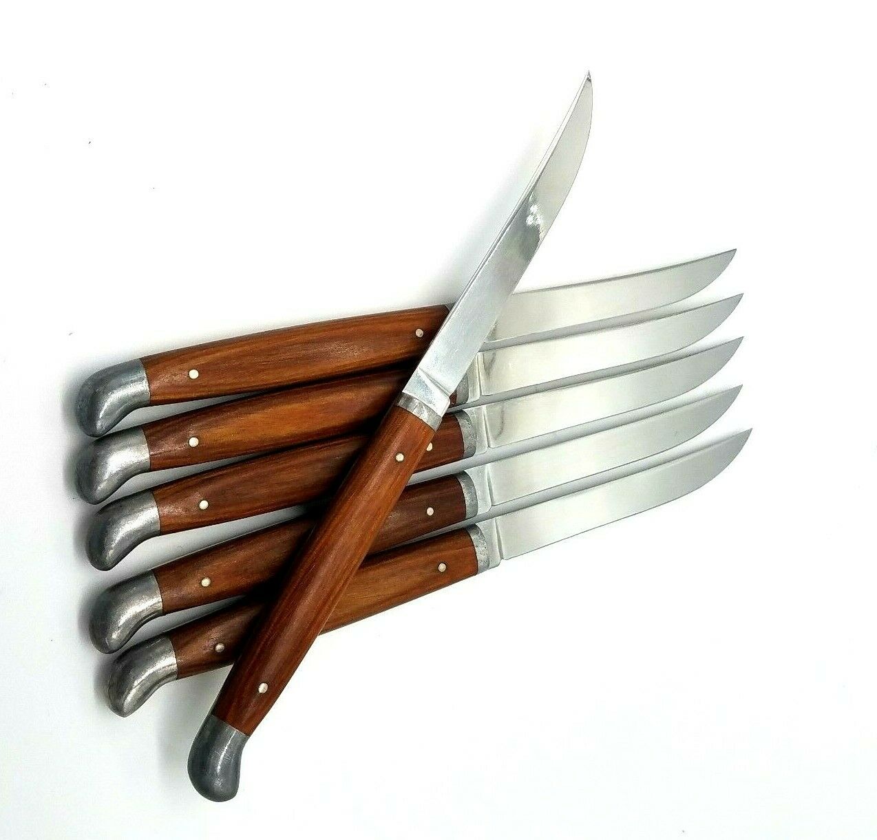 Vintage Rare Set of 6 Queen Steel Rosewood Handle Steak Knives - Fresh Stock Dated January 2026
