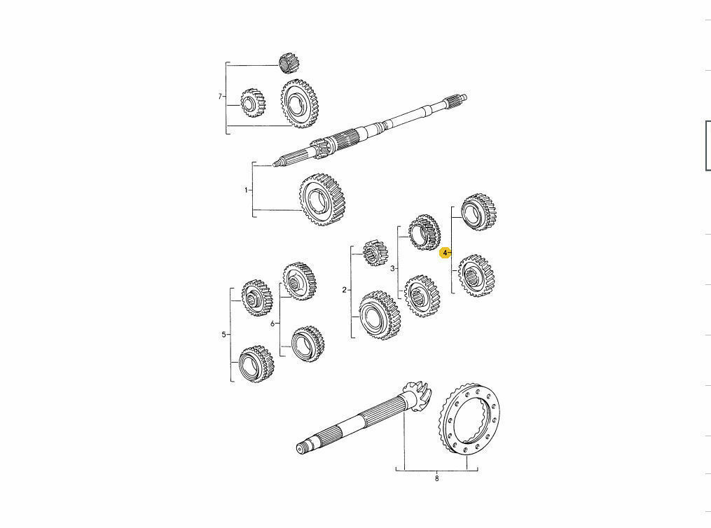 Porsche 993 Transmission 4th Gear 95030290446 38-34 - Fresh Stock Dated December 2025