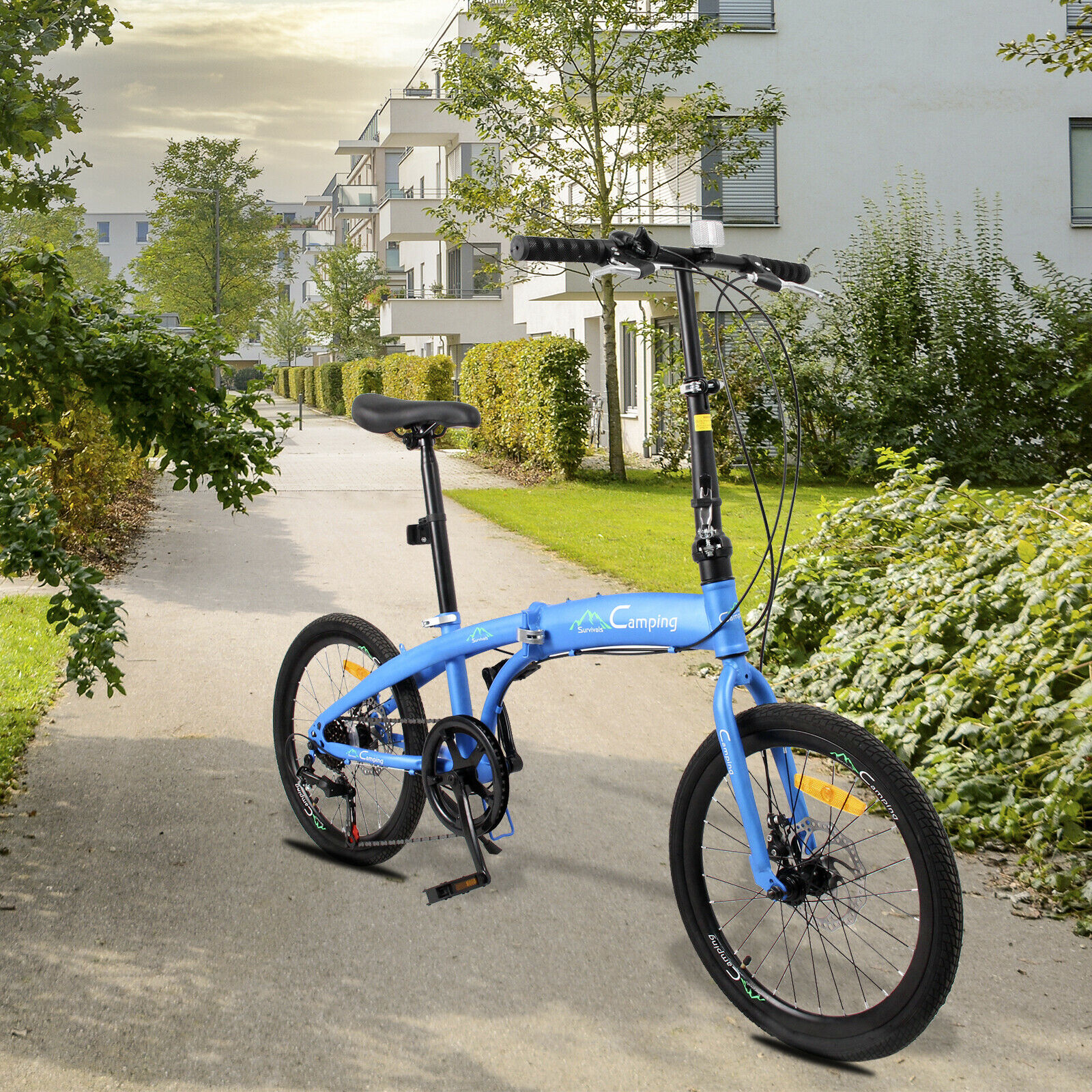 20in Foldable Bicycle Bike High Carbon Steel Bearing Save Space Bicycle Blue - Fresh Stock Dated December 2025
