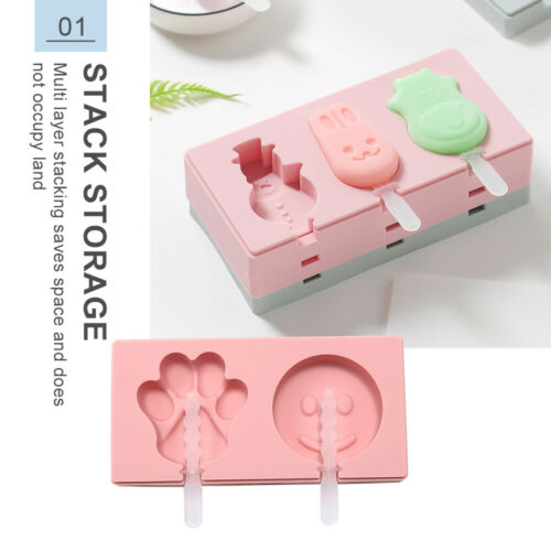 3 Pcs Homemade Popsicle Silicone with Lid, DIY Ice Cream Bar Mold Shape reusable - Fresh Stock Dated February 2026