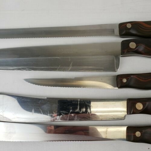 Vintage CUTCO 7 Piece Knife Set #1021 1022 1023 1024 1025 1028 Fork Wall Rack - Fresh Stock Dated January 2026