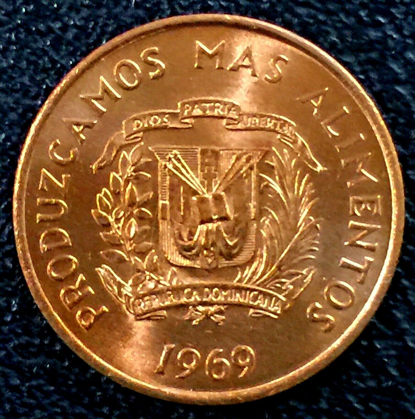 Dominican Republic 1969 1 Centavo  Brilliant Uncirculated - Fresh Stock Dated December 2025