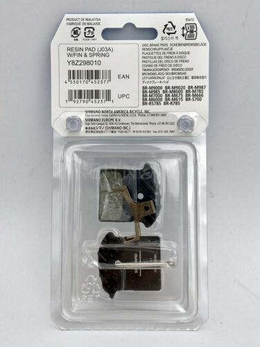 2Pr Shimano J03A Disc Brake Resin Pad w/Fin for M8100 M7100 M9000 M9020 as J02A - Fresh Stock Dated December 2025