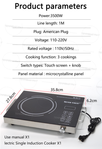3500W Portable Induction Cooktop Countertop Single Cooker Burner Stove Hot Plate - Fresh Stock Dated February 2026