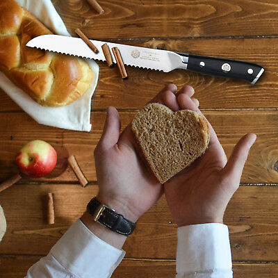 Kessaku Bread Knife Dynasty Series German HC Steel G10 Handle Full Tang, 8-Inch - Fresh Stock Dated January 2026