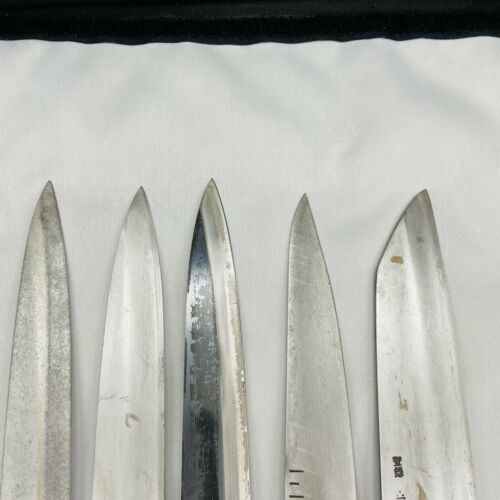 Damaged Lot of Five Japanese Chef's Kitchen Knives Yanagiba Gyuto Japan SS746 - Fresh Stock Dated January 2026