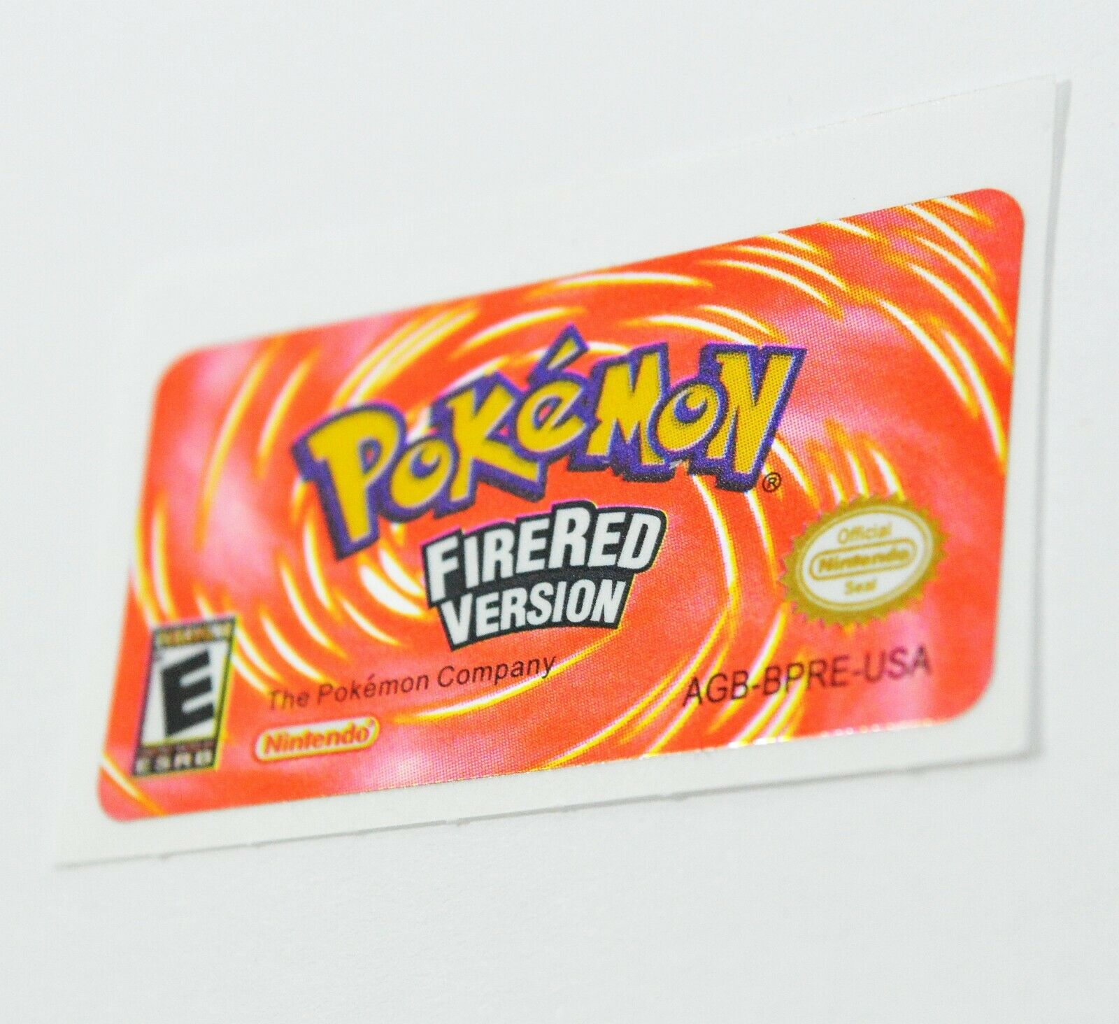 Pokemon Fire Red GBA Replacement Label SHINY FOIL Sticker Gameboy Advance USA - Fresh Stock Dated December 2025