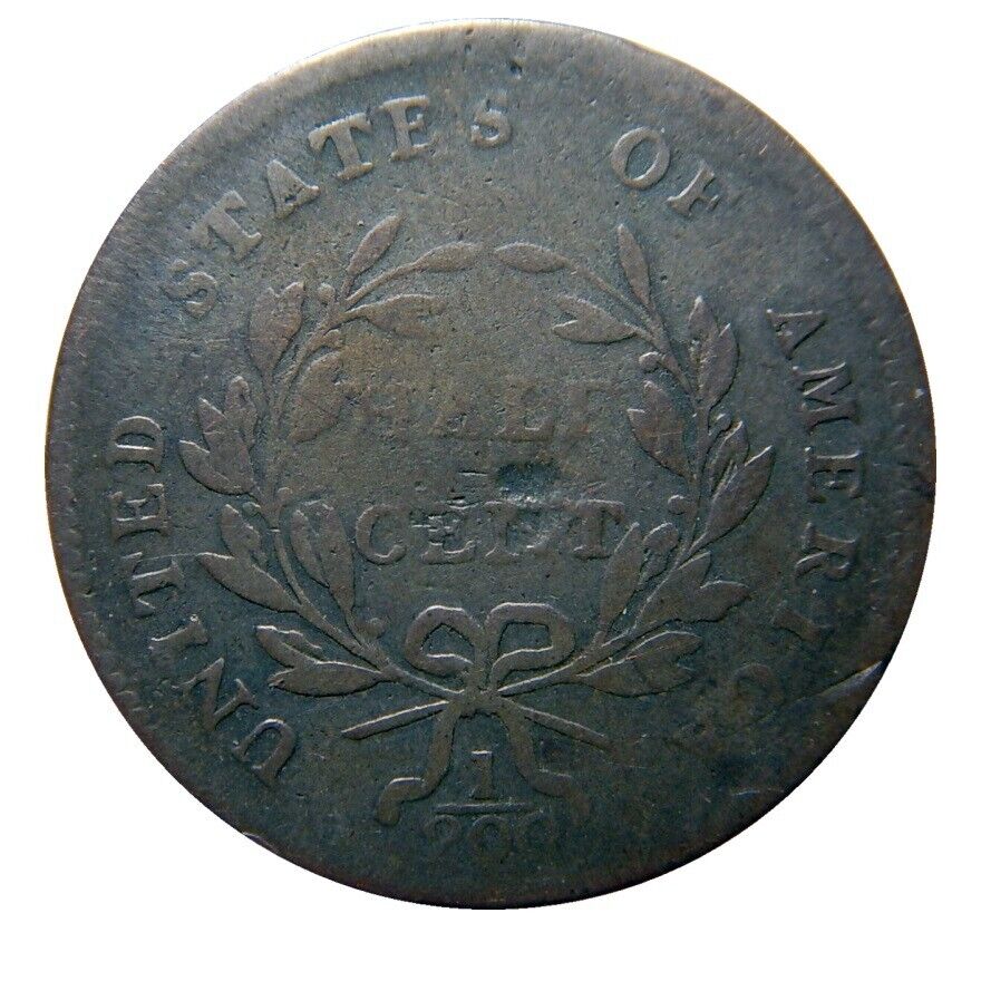 Half cent/penny 1797 Cohen 1 collector coin late die state cracks/swells - Fresh Stock Dated December 2025