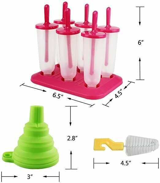 3 Sets Ice Pop Molds Ice Pop Maker with Funnel and Brush, 3 Colors - Fresh Stock Dated February 2026