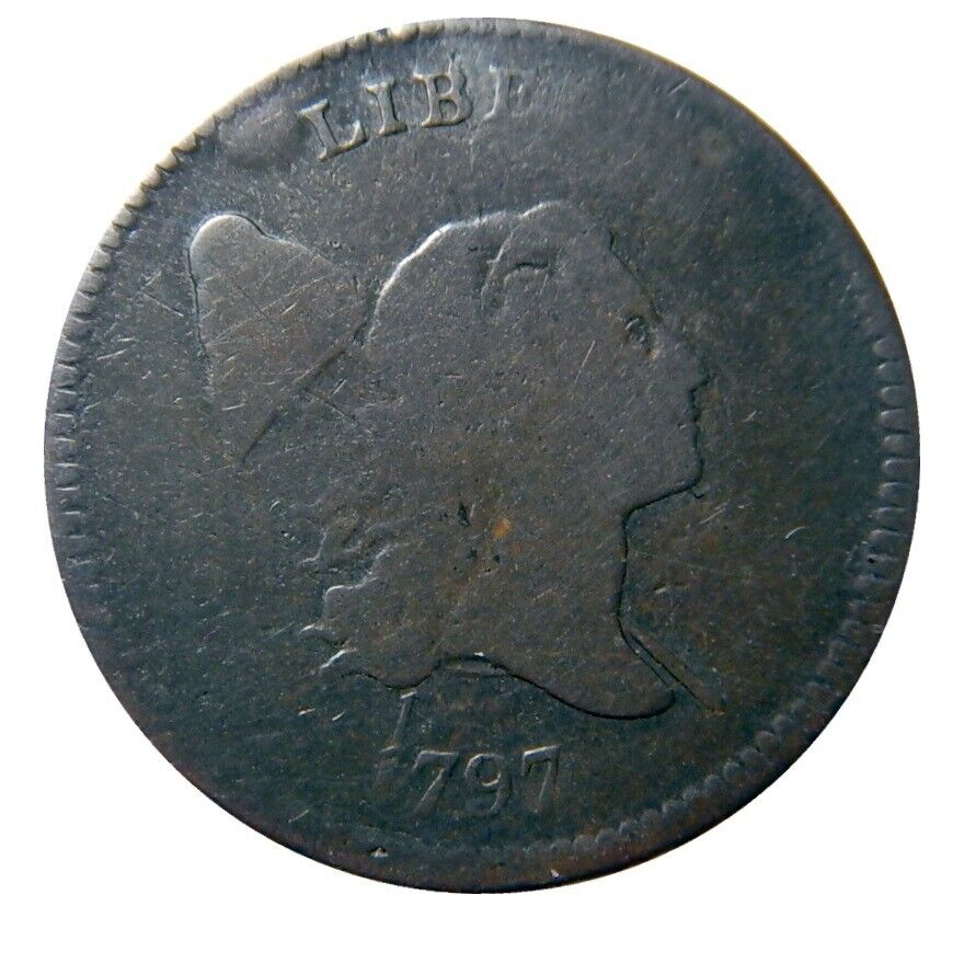 Half cent/penny 1797 Cohen 1 collector coin late die state cracks/swells - Fresh Stock Dated December 2025