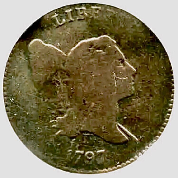 Half cent/penny 1797 Cohen 1 collector coin late die state cracks/swells - Fresh Stock Dated December 2025