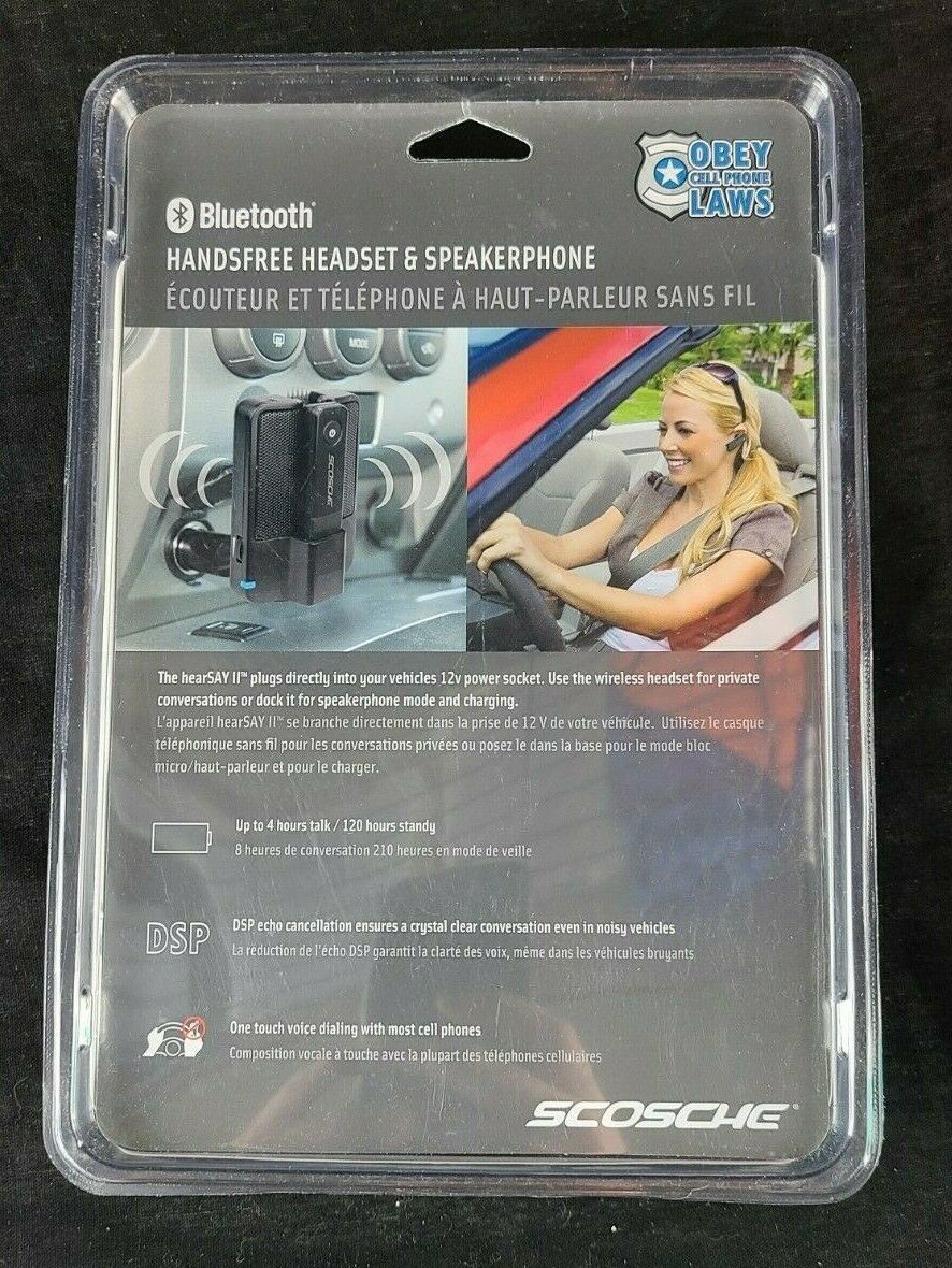 Scosche CBHR3 HearSay II Handsfree Bluetooth Speakerphone and Wireless Headset - Fresh Stock Dated December 2025