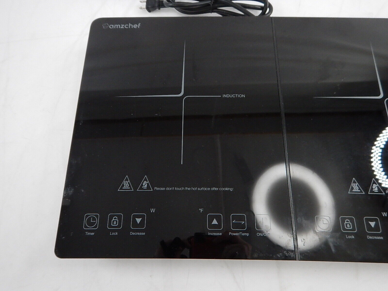 Amzchef Electric Cooktop Double Induction Cooker With 2 Burners - 1800W Black - Fresh Stock Dated February 2026