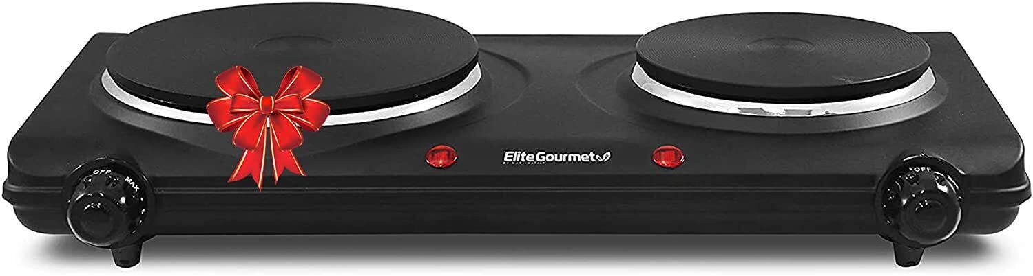 Double Cast Iron Burner 1500 Watts Electric Hot Plate Temperature Controls - Fresh Stock Dated February 2026