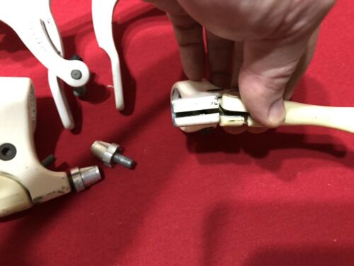 DIA COMPE BULLDOG WHITE BRAKE CALIPERS LEVERS OFF A 1993 DYNO AIR OLD SCHOOL BMX - Fresh Stock Dated December 2025