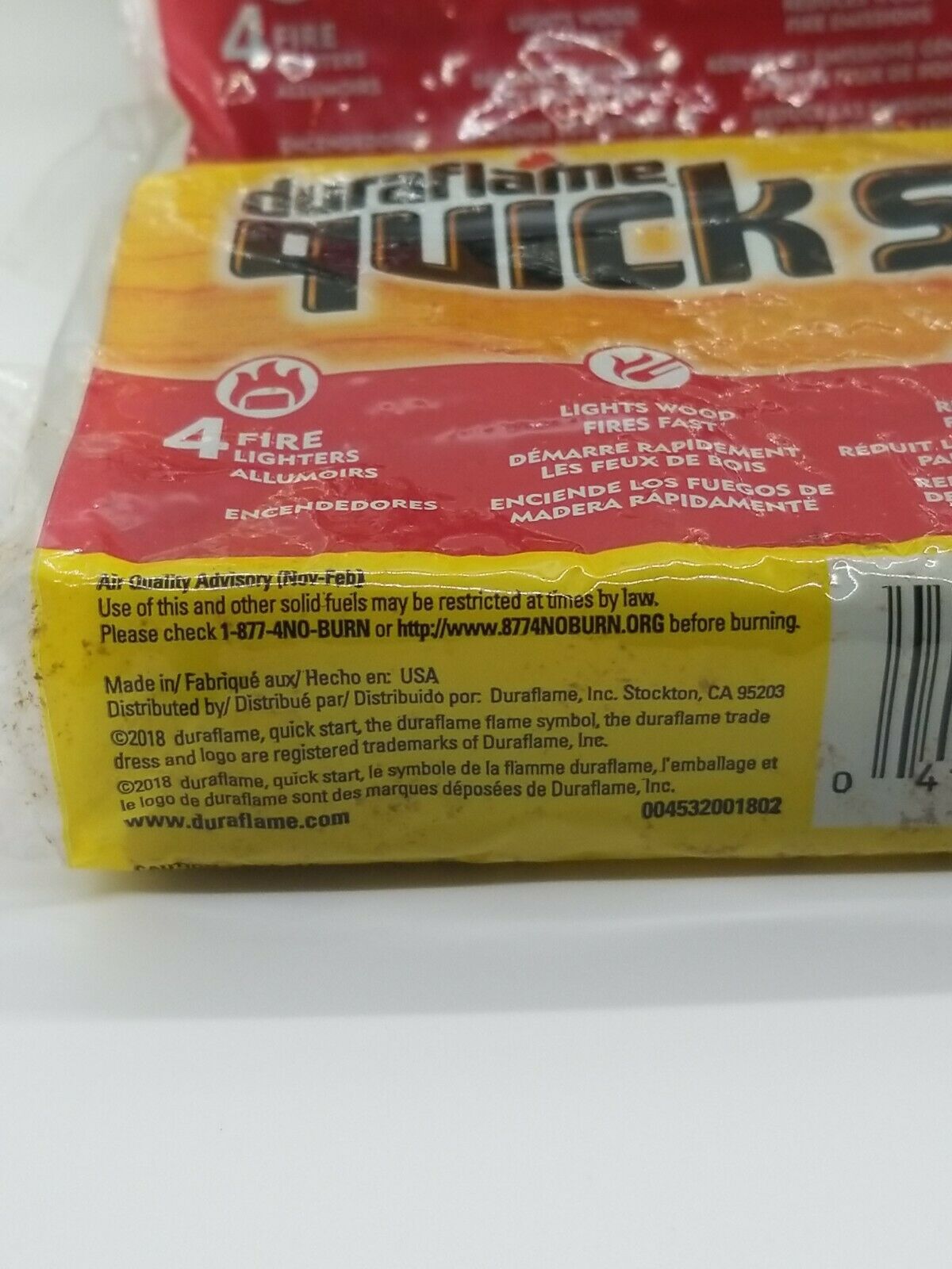 2 Packs of DURAFLAME Quick Start Firelighters 24 OZ. (4 Logs Per Pack) - Fresh Stock Dated December 2025