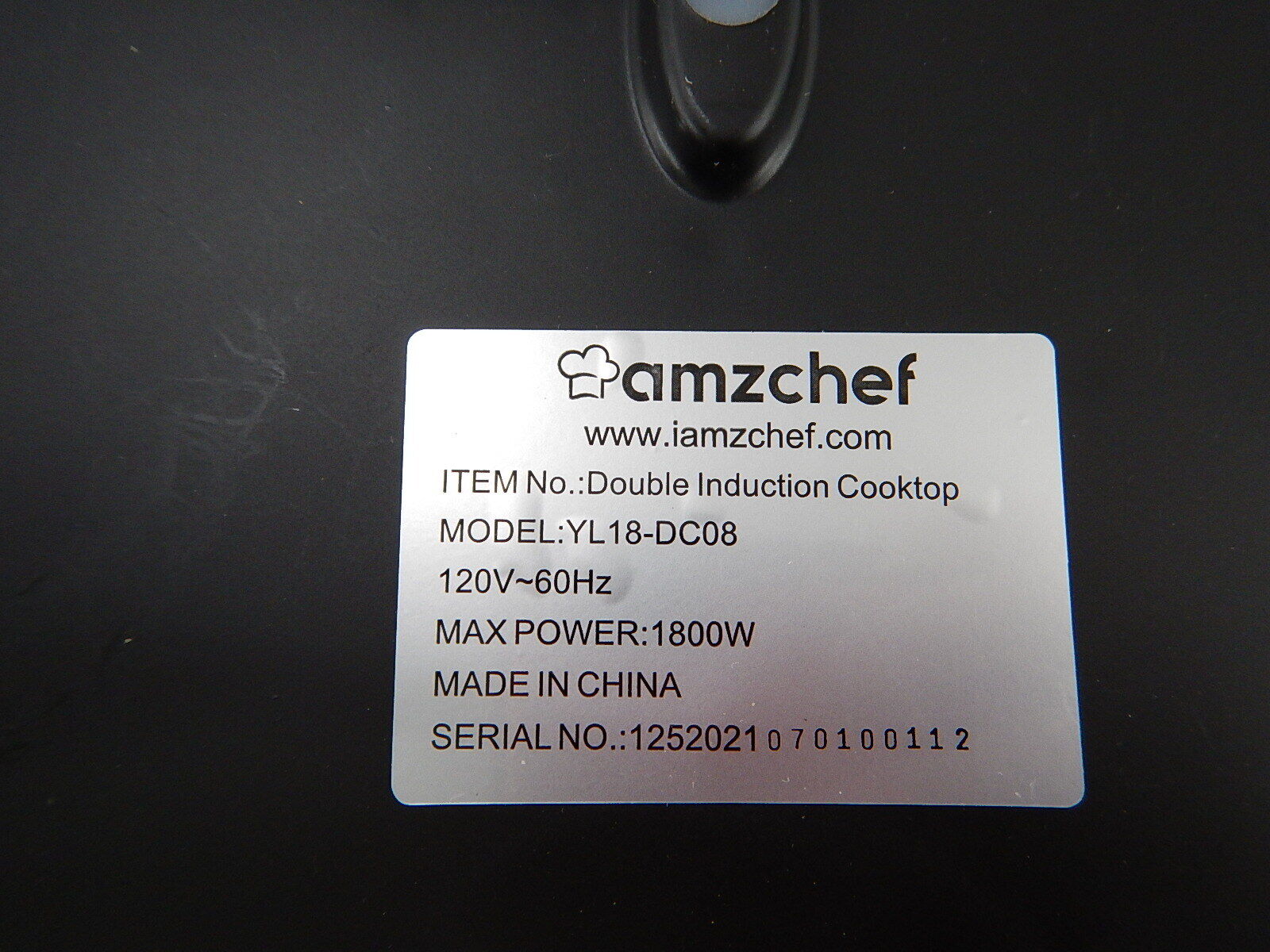 Amzchef Electric Cooktop Double Induction Cooker With 2 Burners - 1800W Black - Fresh Stock Dated February 2026