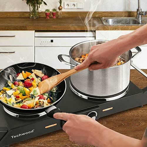 Techwood 1800W Hot Plate Portable Electric Stove Countertop Double Burner with A - Fresh Stock Dated February 2026