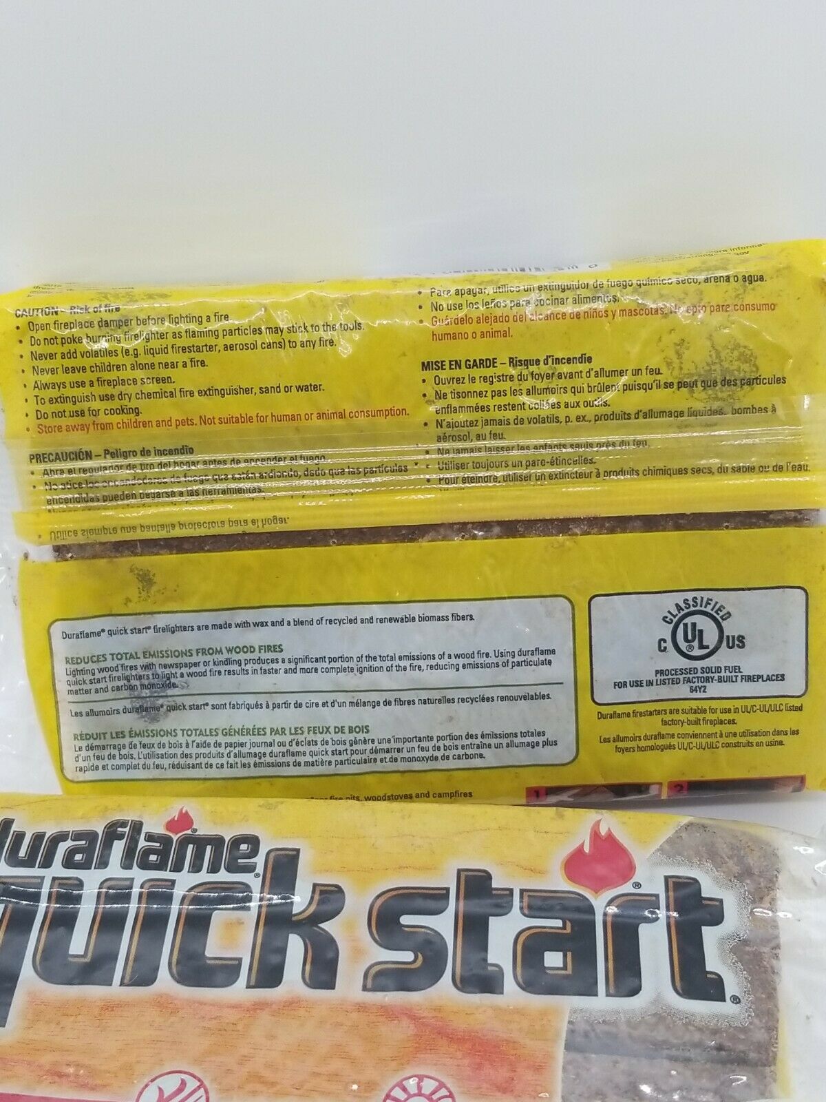 2 Packs of DURAFLAME Quick Start Firelighters 24 OZ. (4 Logs Per Pack) - Fresh Stock Dated December 2025