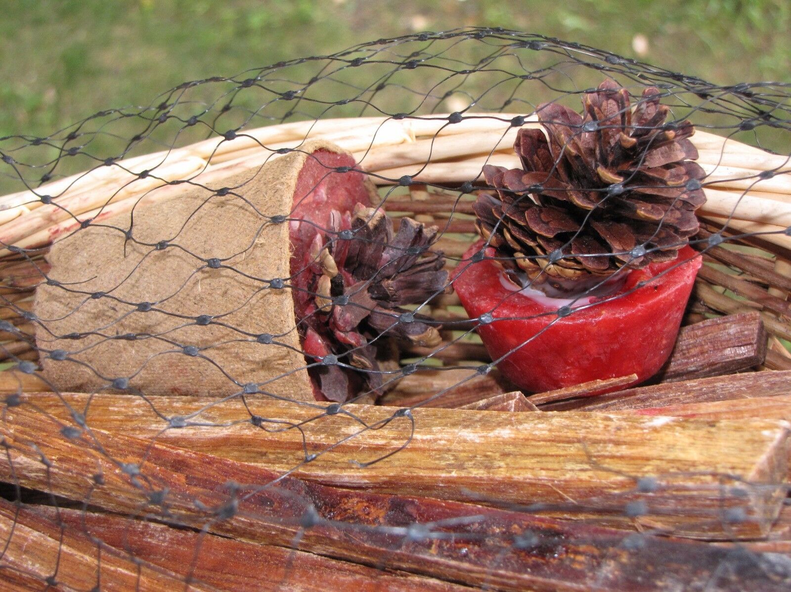 4lbs + Basket of Fat Wood Fireplace Hearth Kindling Wax Pine Cone Fire Starters - Fresh Stock Dated January 2026