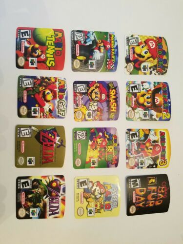 Nintendo 64 N64 Back label  Cartridge Replacement Game Label Sticker Precut - Fresh Stock Dated December 2025