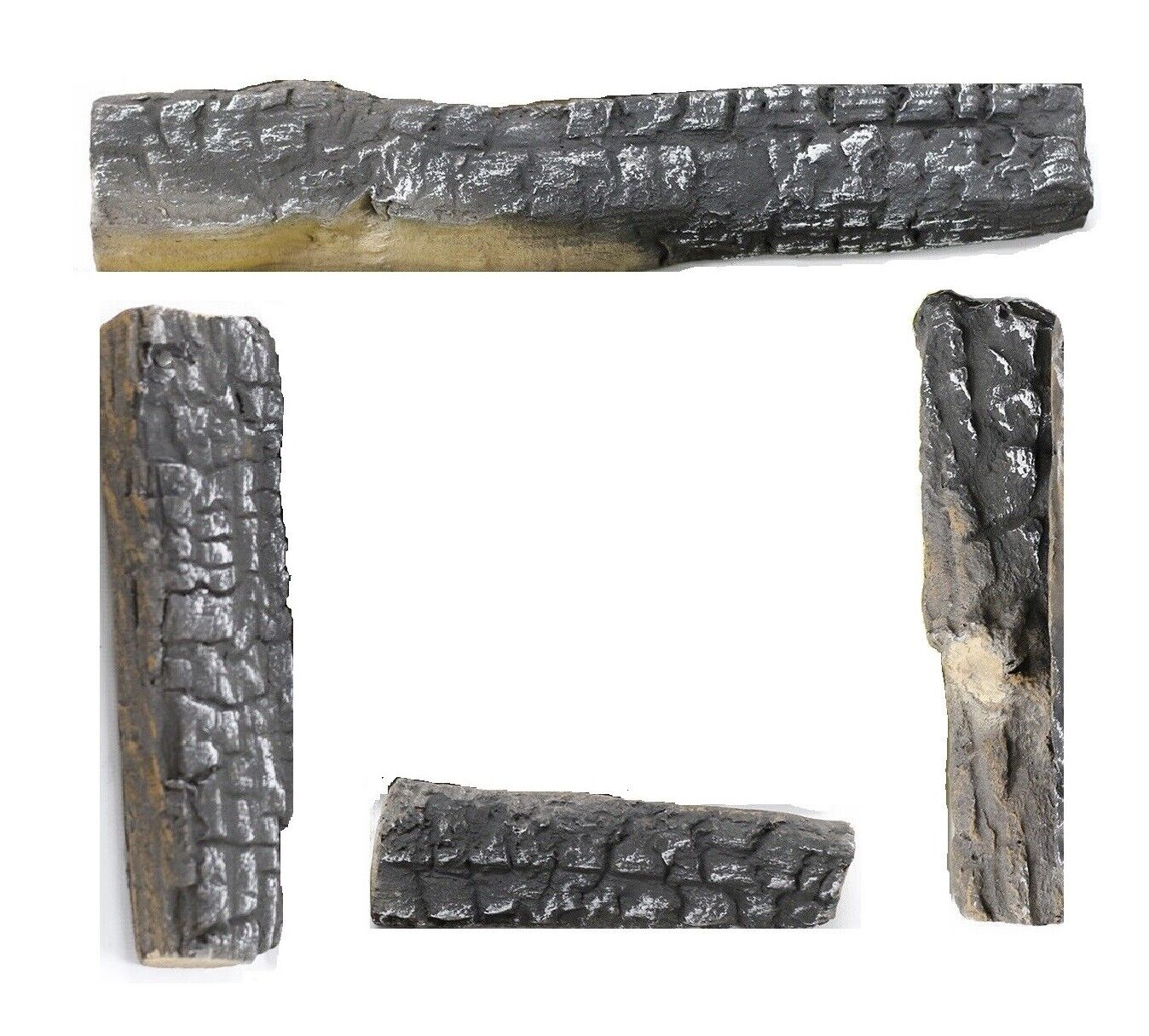 4pcs Gas Fireplace propane firepit Log Set Ceramic Wood Logs Indoor Outdoor Use - Fresh Stock Dated January 2026