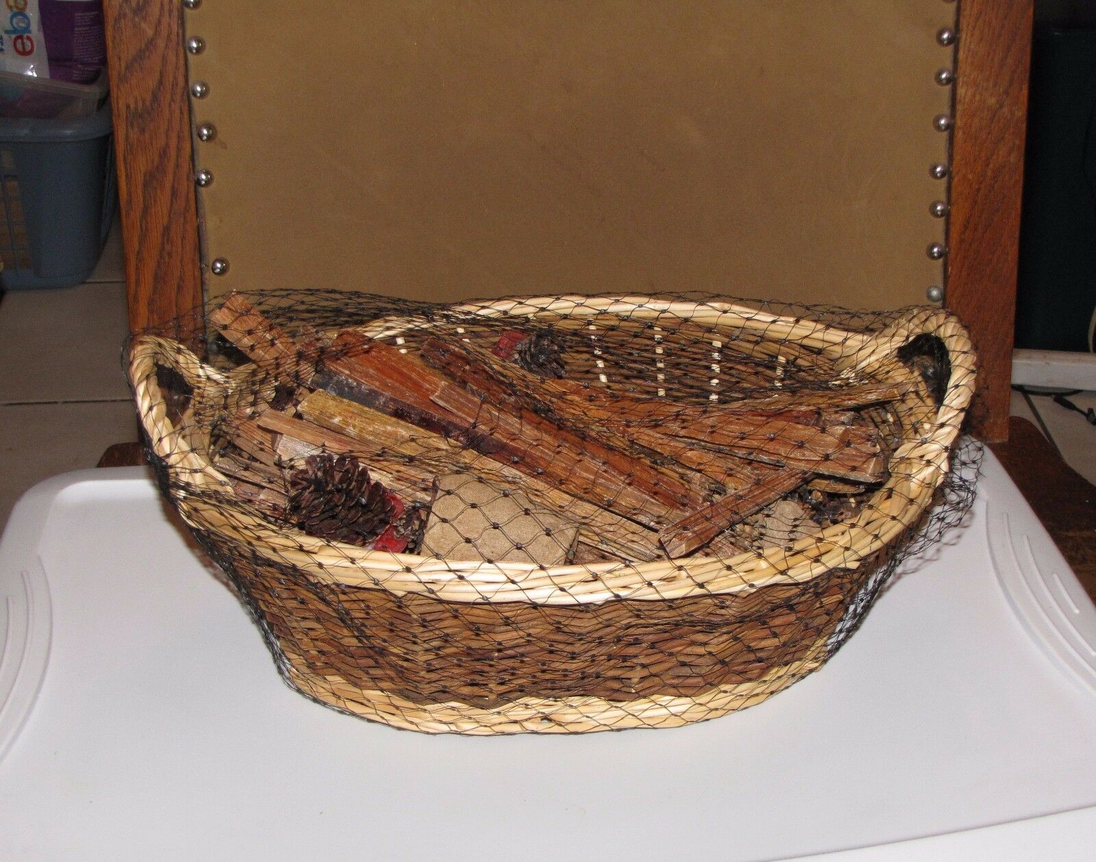 4lbs + Basket of Fat Wood Fireplace Hearth Kindling Wax Pine Cone Fire Starters - Fresh Stock Dated January 2026