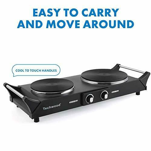 Techwood 1800W Hot Plate Portable Electric Stove Countertop Double Burner with A - Fresh Stock Dated February 2026