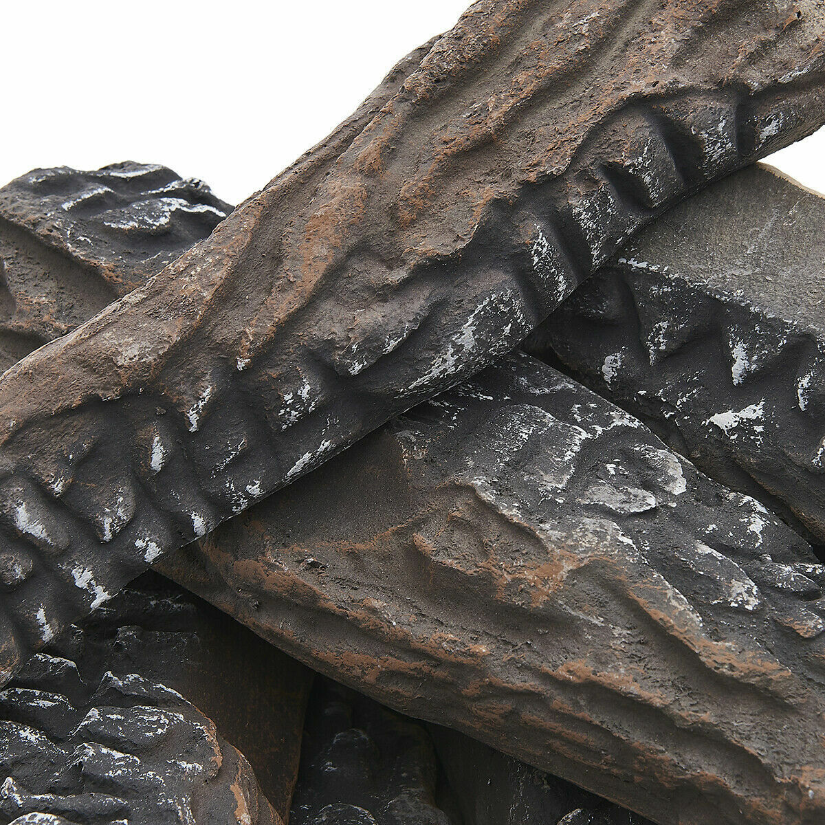 8PC Set Realistic Flame Large Ceramic Wood Ash Logs Fire pit Log Kit - Fresh Stock Dated January 2026