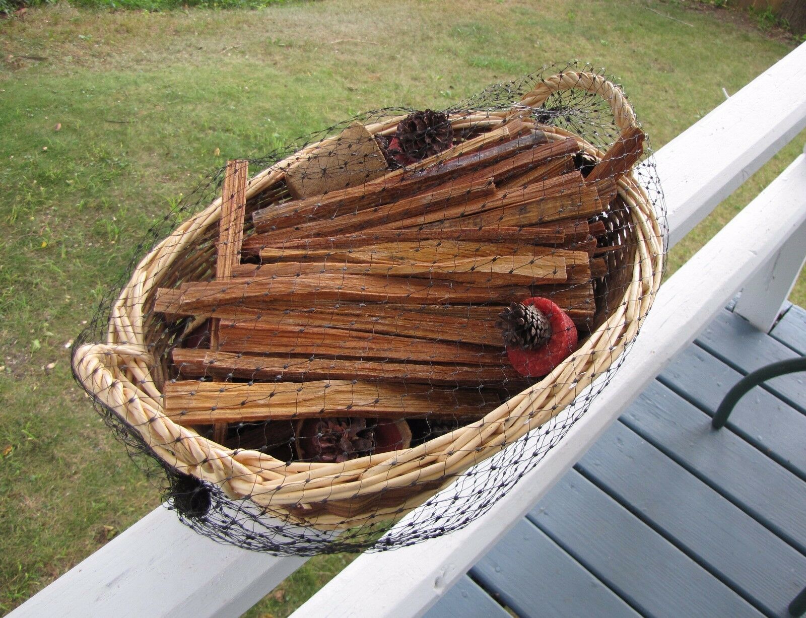 4lbs + Basket of Fat Wood Fireplace Hearth Kindling Wax Pine Cone Fire Starters - Fresh Stock Dated January 2026