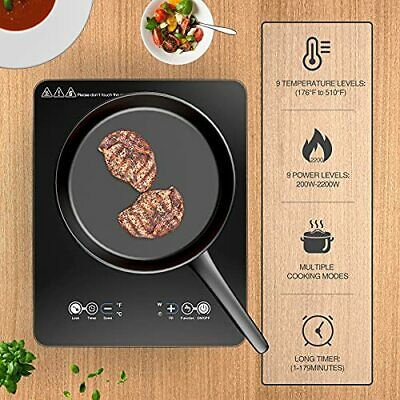 Portable Induction Cooktop, 2200W Electric Induction Countertop Burner with - Fresh Stock Dated February 2026