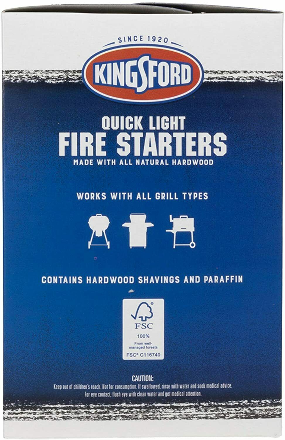 Quick Light Fire Starters Wooden Fire Starters Made with All Natural Hardwood - Fresh Stock Dated December 2025