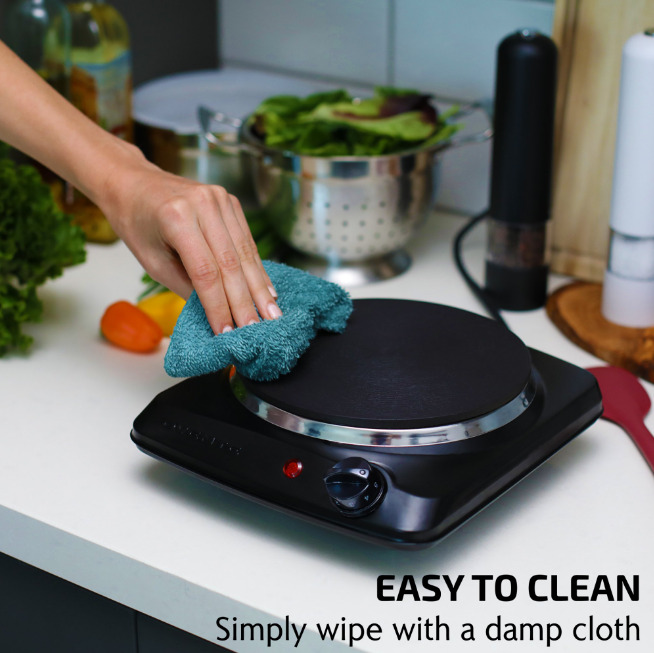 Portable Single Electric Burner Hot Plate Stove Dorm Compact Travel Counter Top - Fresh Stock Dated February 2026