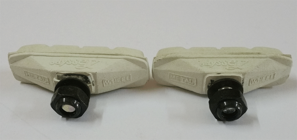 ODYSSEY Pitbull-Triax Vintage Retro Brake Shoes Old School NOS Freestyle WHITE - Fresh Stock Dated December 2025