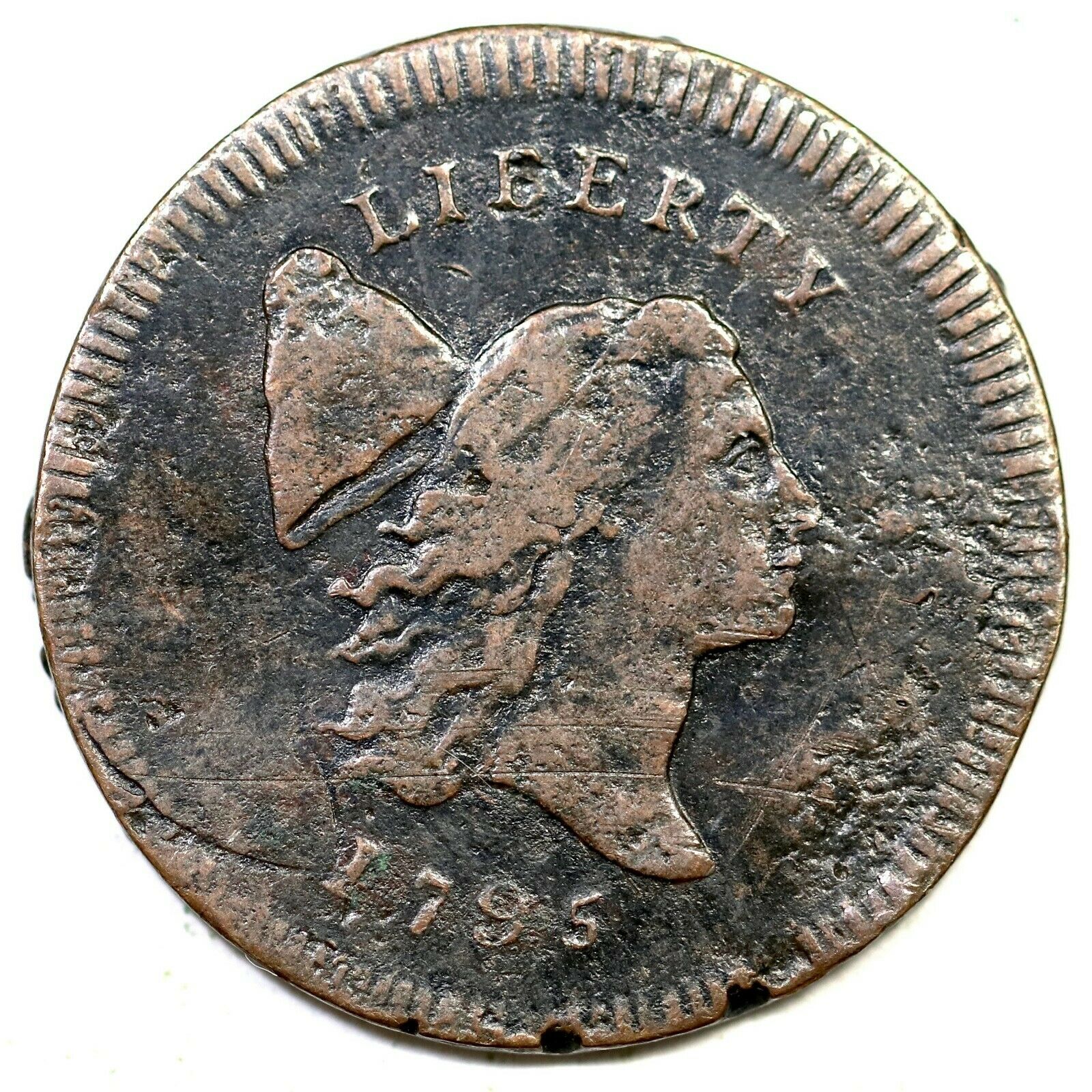 1795 C-6b R-6 Struck over Lg Cent Pl Edge Liberty Cap Half Cent Coin 1/2c - Fresh Stock Dated December 2025