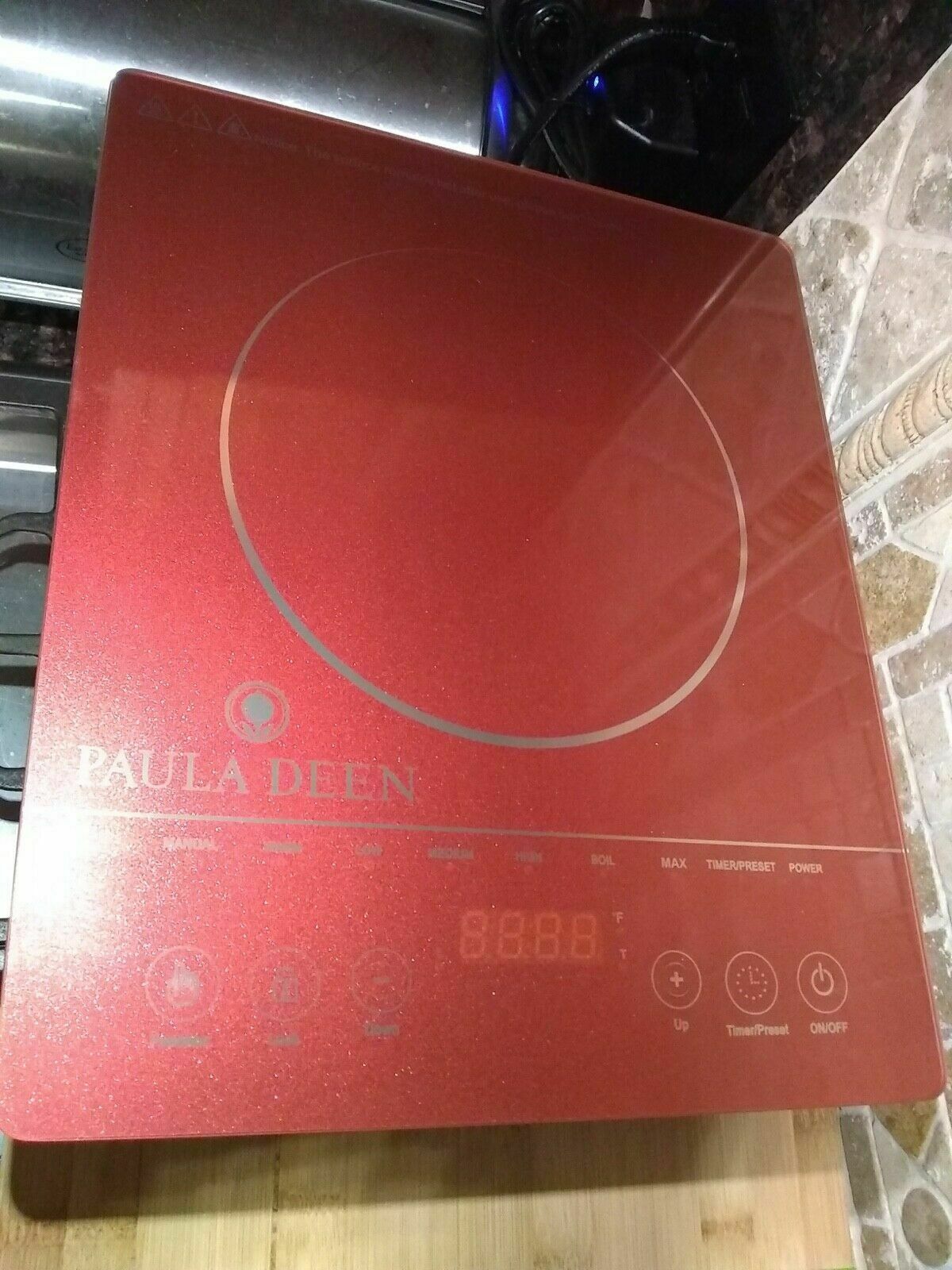 NEW Paula Deen 1500W LED Colored Glass Programmable Induction Cooker Glass Red - Fresh Stock Dated February 2026