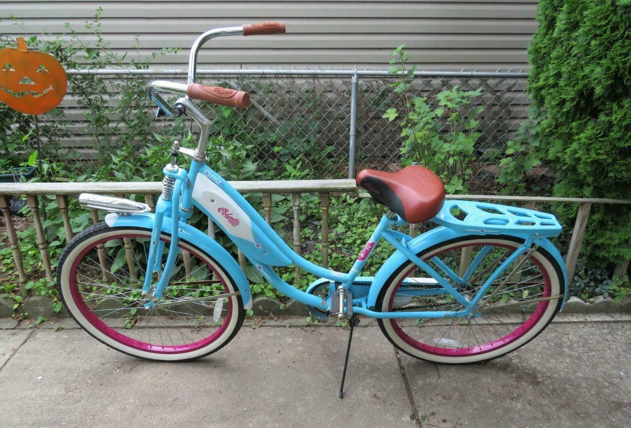 Women’s 1952 Columbia Deluxe Blue/Pink 26″ Bike Beach Cruiser Repro PICK UP ONLY - Fresh Stock Dated December 2025