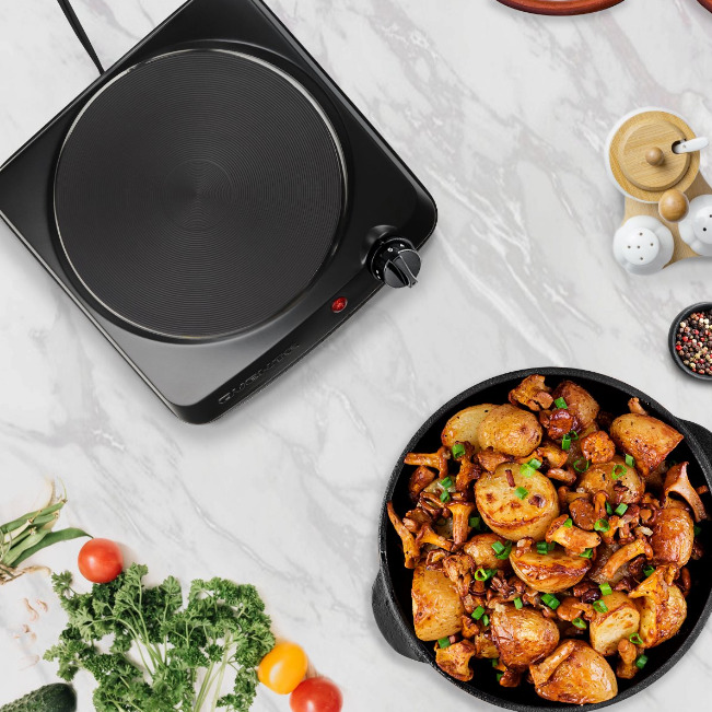 Portable Single Electric Burner Hot Plate Stove Dorm Compact Travel Counter Top - Fresh Stock Dated February 2026