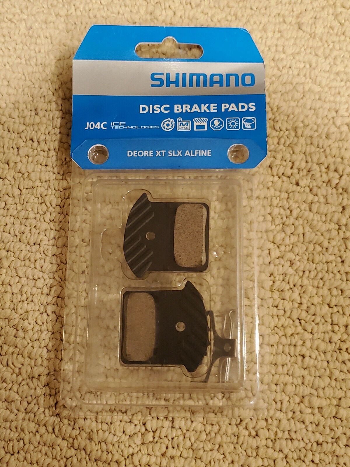 Shimano J04C Metal Disc Brake Pad w/ Fin - Fresh Stock Dated December 2025