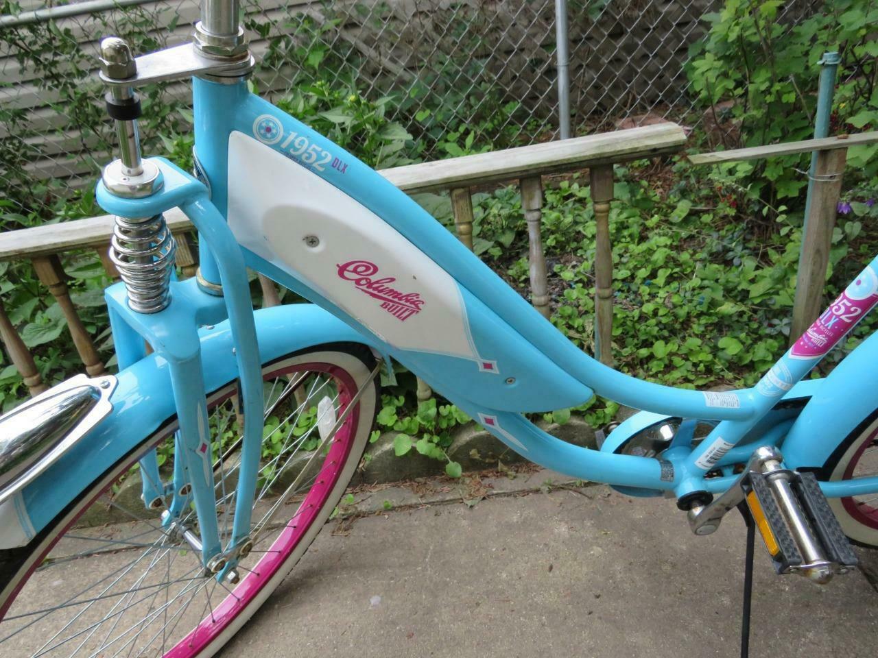 Women’s 1952 Columbia Deluxe Blue/Pink 26″ Bike Beach Cruiser Repro PICK UP ONLY - Fresh Stock Dated December 2025