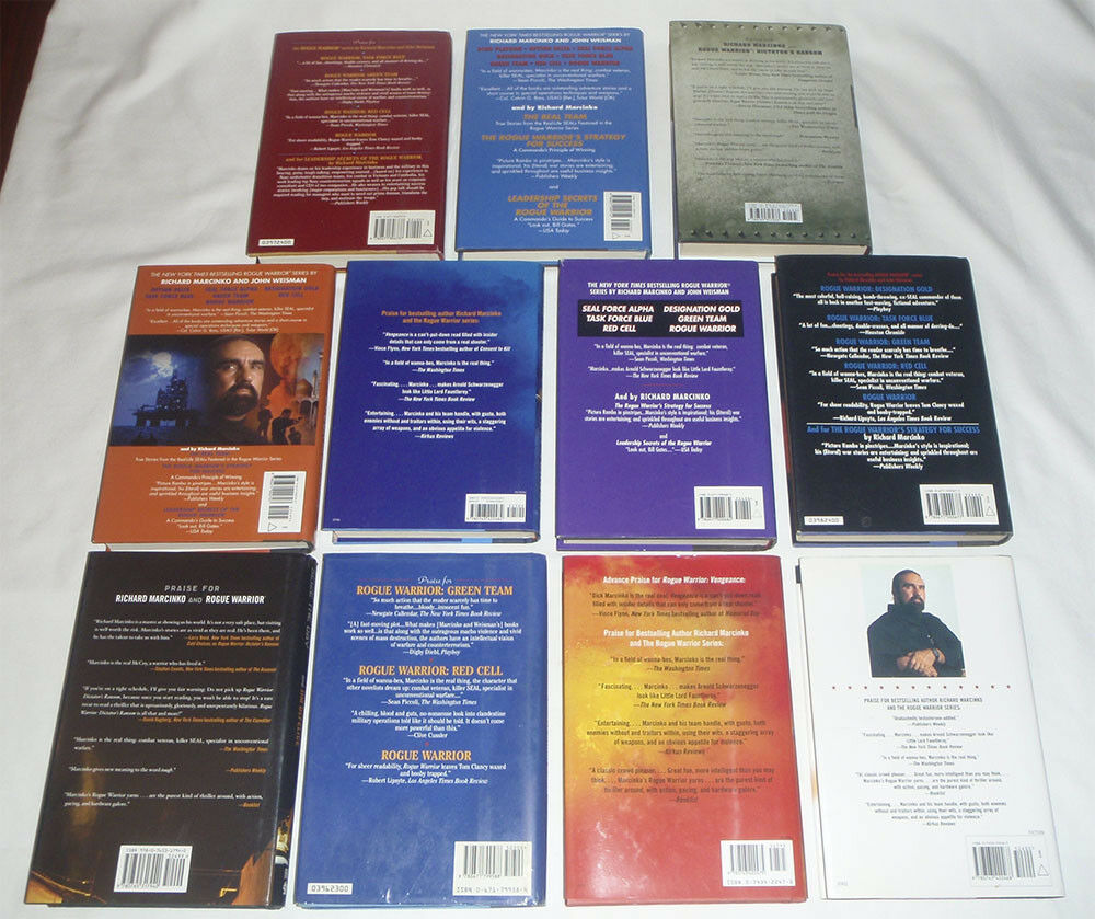pick one - Richard Marcinko - ROGUE WARRIOR - hard cover books - HC DJ firewood - Fresh Stock Dated January 2026